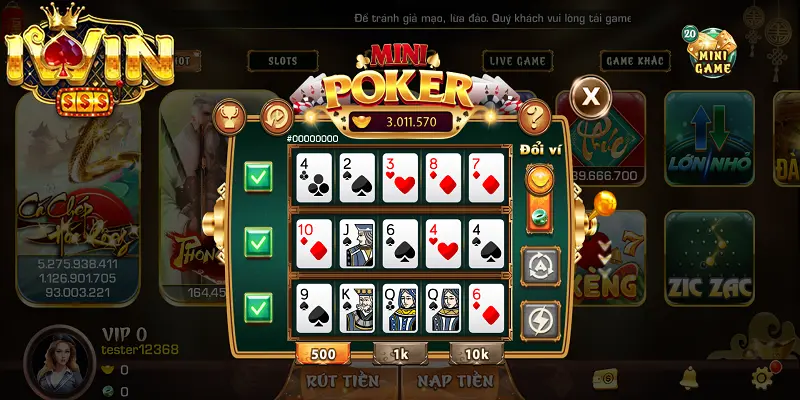 Chơi Mini Poker Tại Iwin